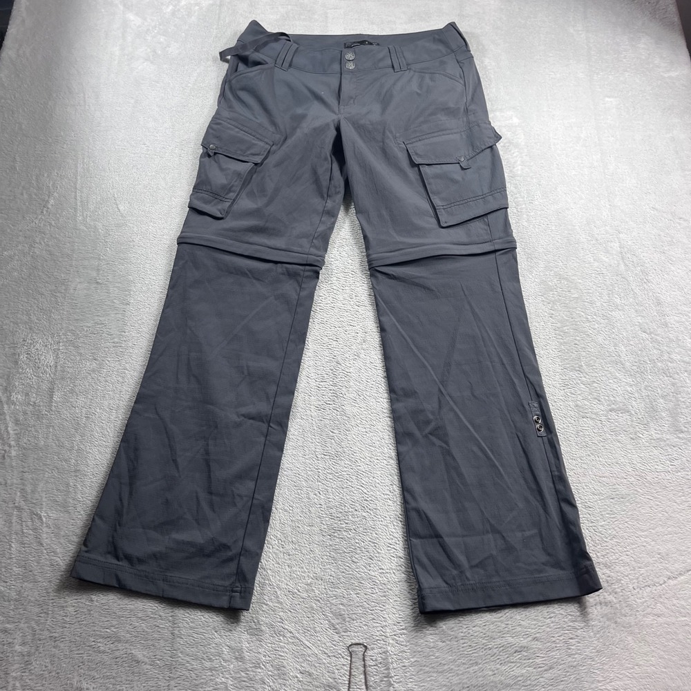 prAna Monarch Convertible Pants Womens 4 Short Charcoal Gray Hiking Cargo